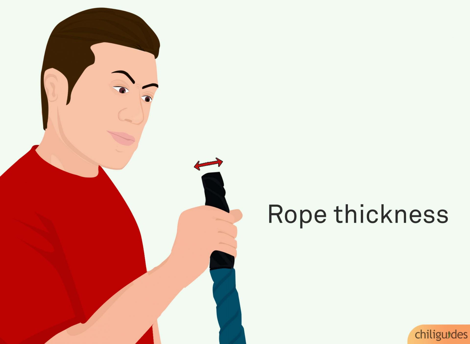 Beginners should not go for a rope over 1.5” in diameter.