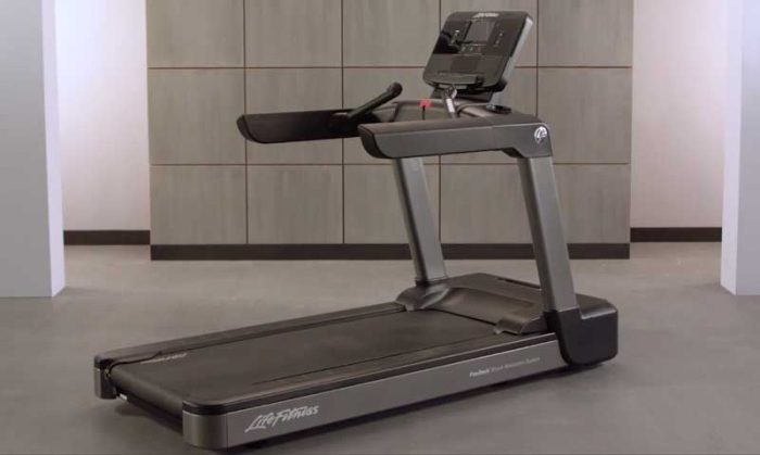 Gray treadmill in showroom