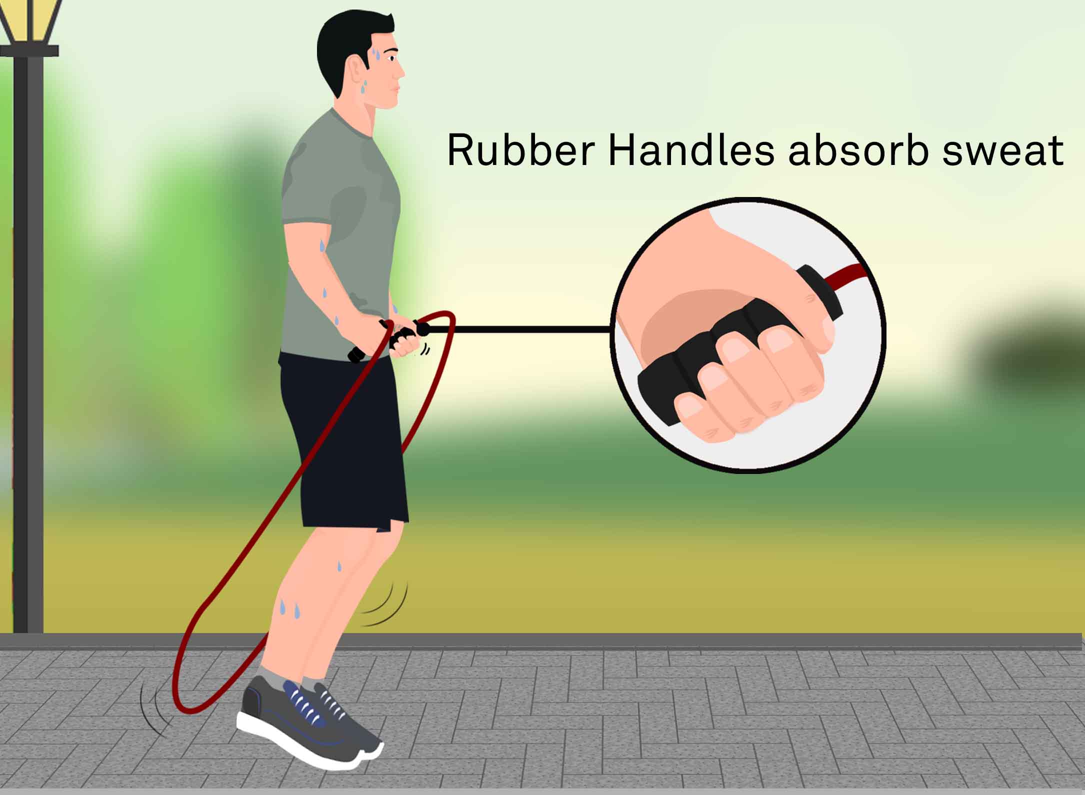 Choose rubber handles for sweat absorption and foam handles for comfort.