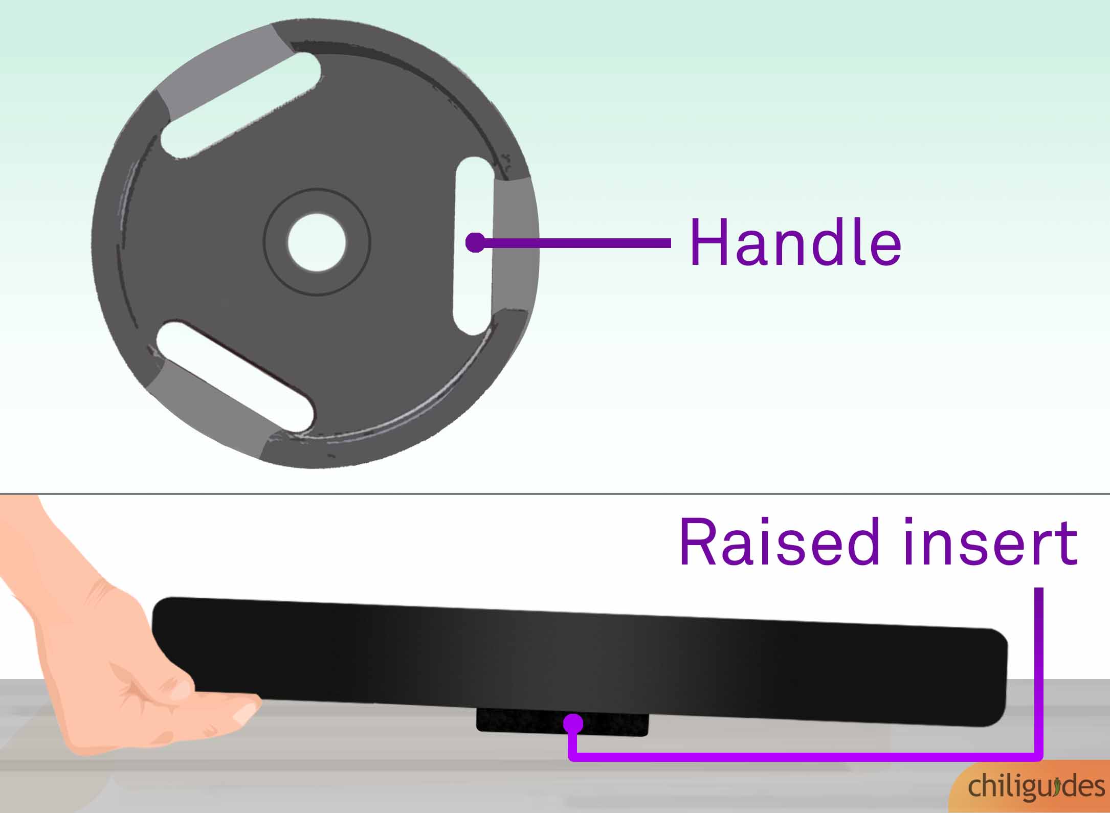 Look for handles and raised inserts for easy accessibility.