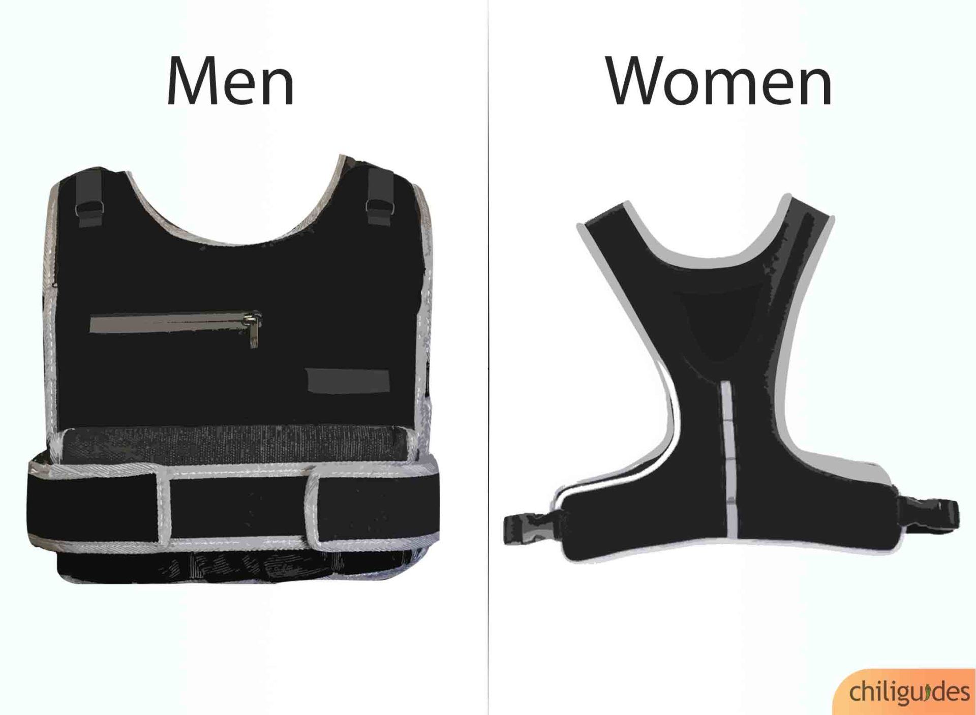 Choose the right vest for your gender.