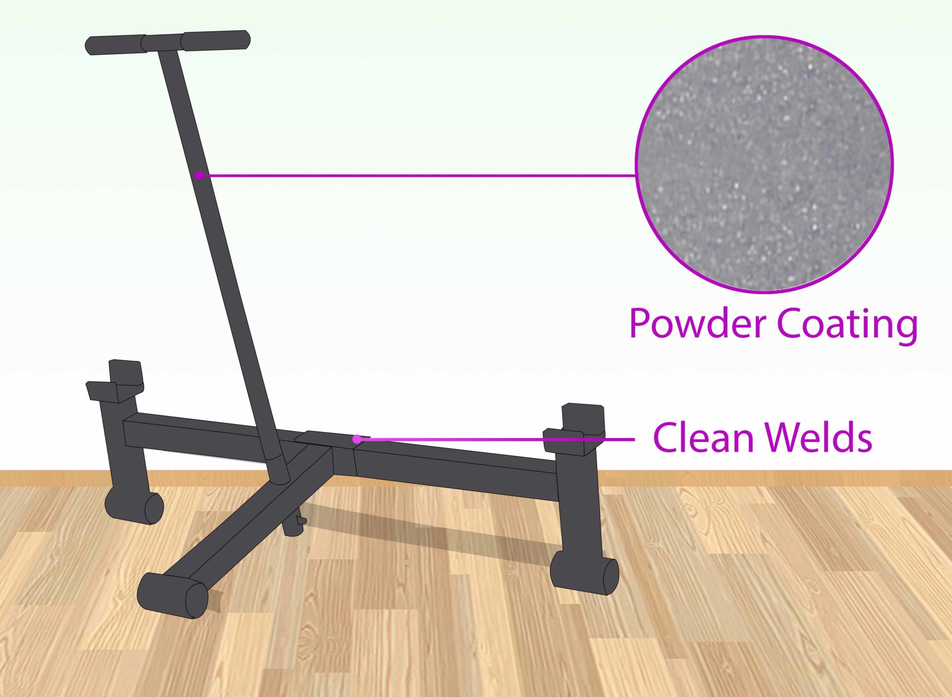 Inspect the construction quality for optimum functionality and barbell protection.